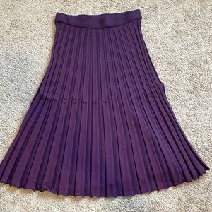 Plum Pleated Midi Skirt